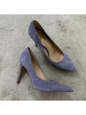 Sam Edelman Hazel Dusty Violet Stiletto Heels Shoes 7.5 Pointed Toe Suede
